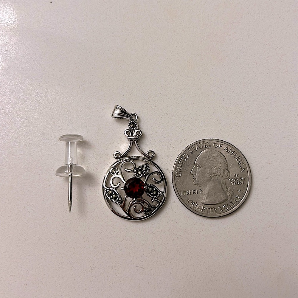 Ruby Red Sterling Silver Small Pendant Charm For … - image 5